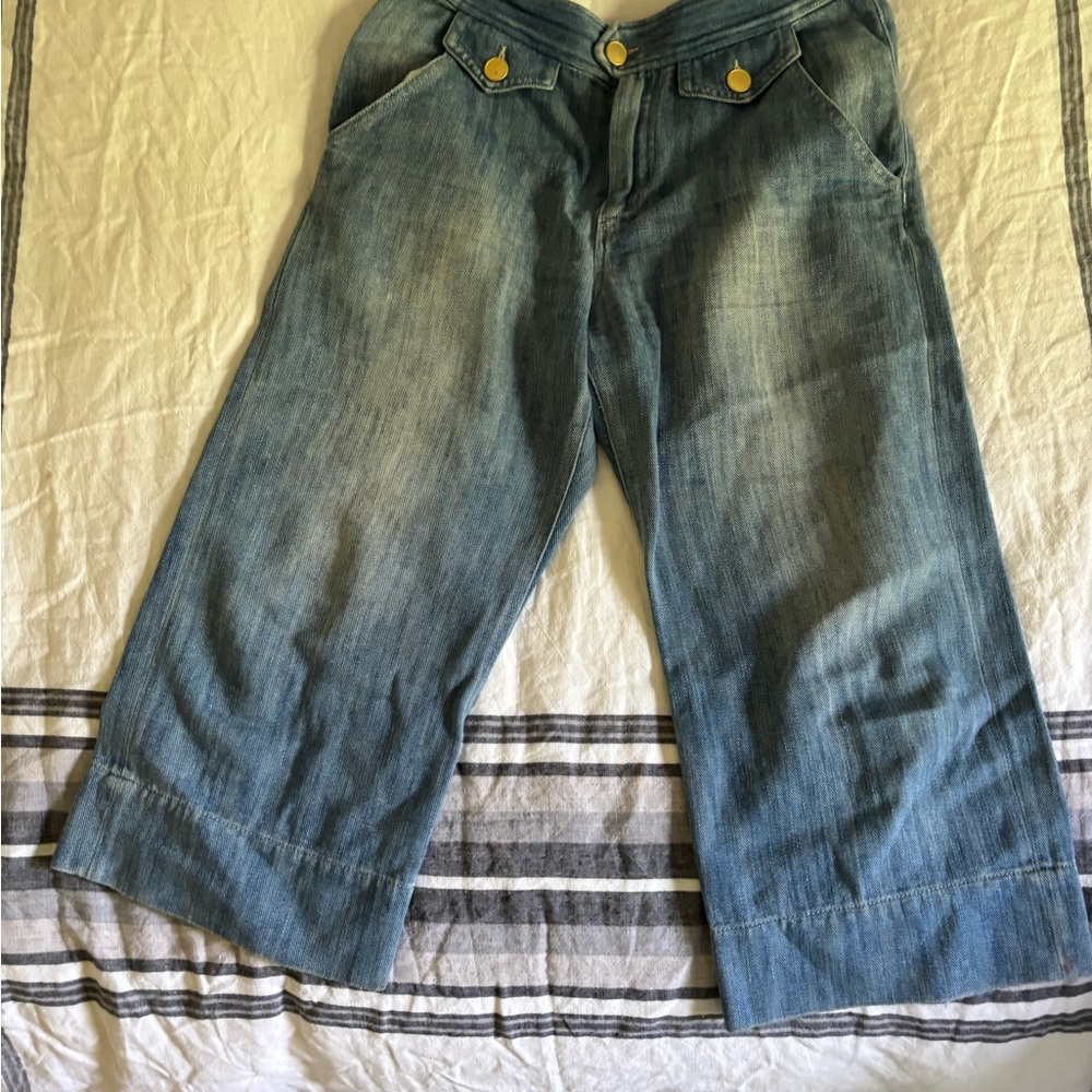 Isabel Marant Blue Flare Wide Leg Jeans